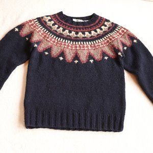 Woolrich 100% Wool Vintage Sweater Navy 1980s